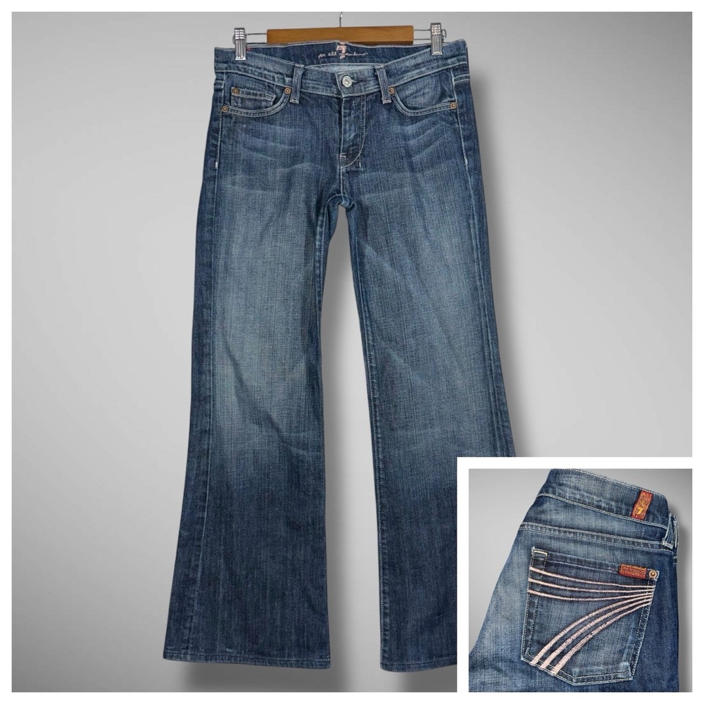 7 For All Mankind Blue Flare & Wide Leg Jeans